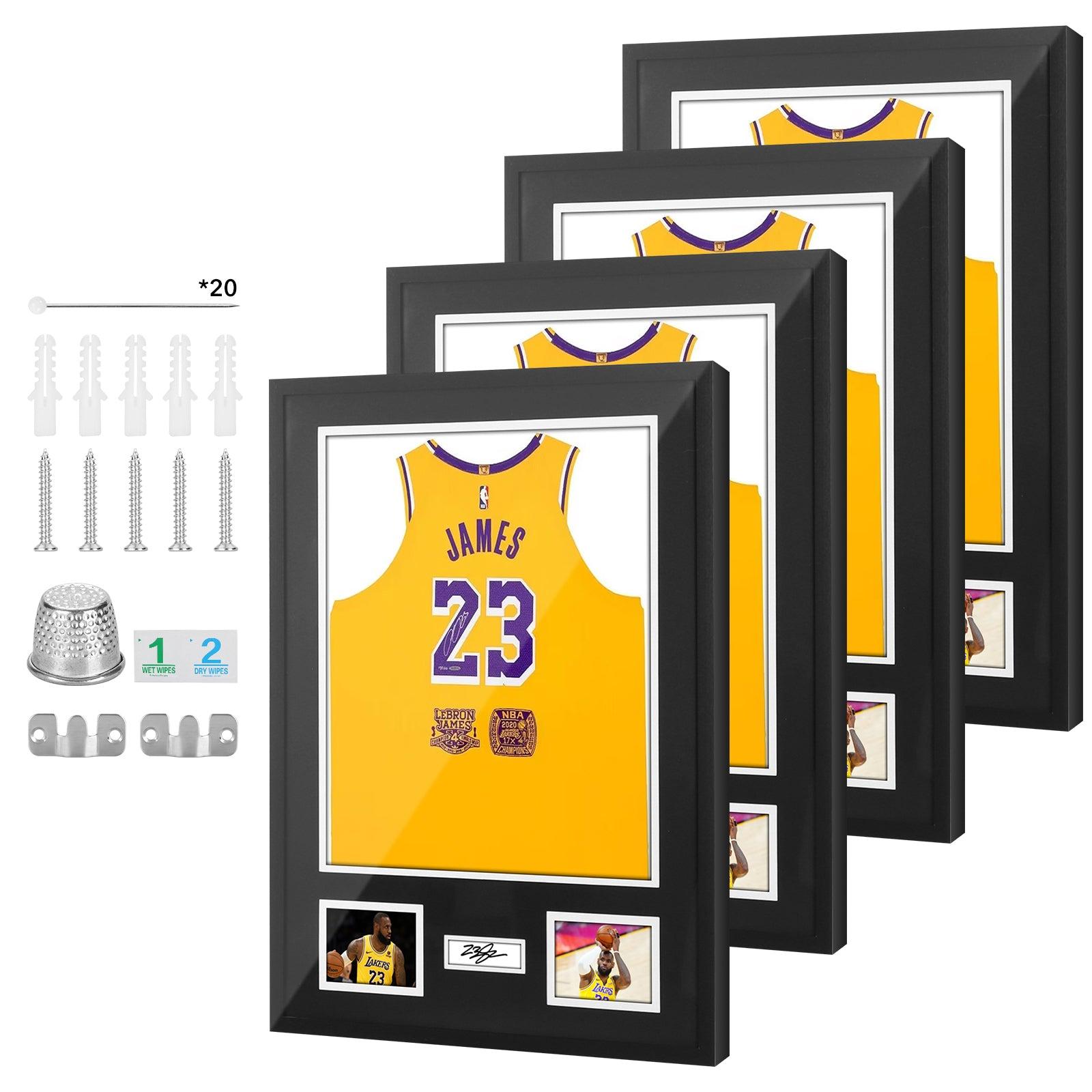 Nice C Jersey Frame Display Case with Photo Slots & Signature Protection, 98% UV - 4 pack image
