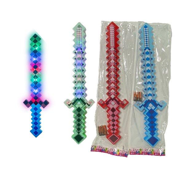 TY749 24.5" Light & Sound Pixelated Sword [Clear] image