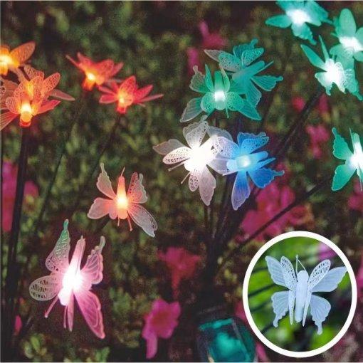 SL69 1pc 8-Head Solar Garden Stake with LED Lights [Butterfly] image