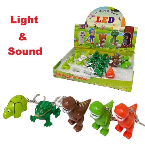 TY1143 2" Light Up Key Chain with Sound Effects [Frog/Dinosaur/Turtle] image