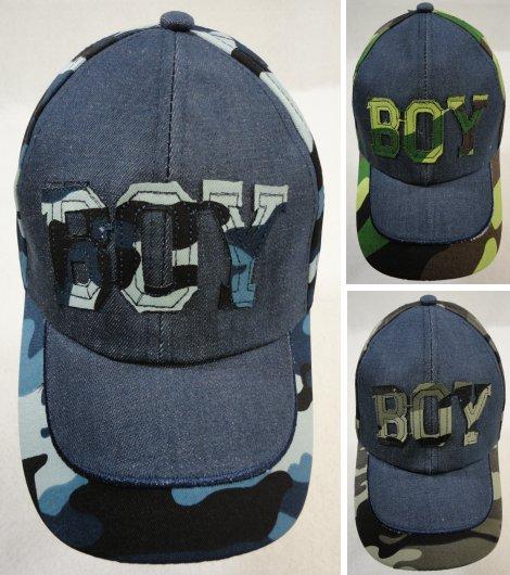 HT748CL Boy's Embroidered Ball Cap [Denim & Camo] BOY image