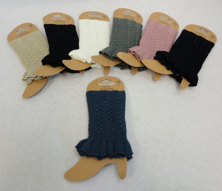 Knitted Boot Cuff w Ruffle [Braided Knit] image