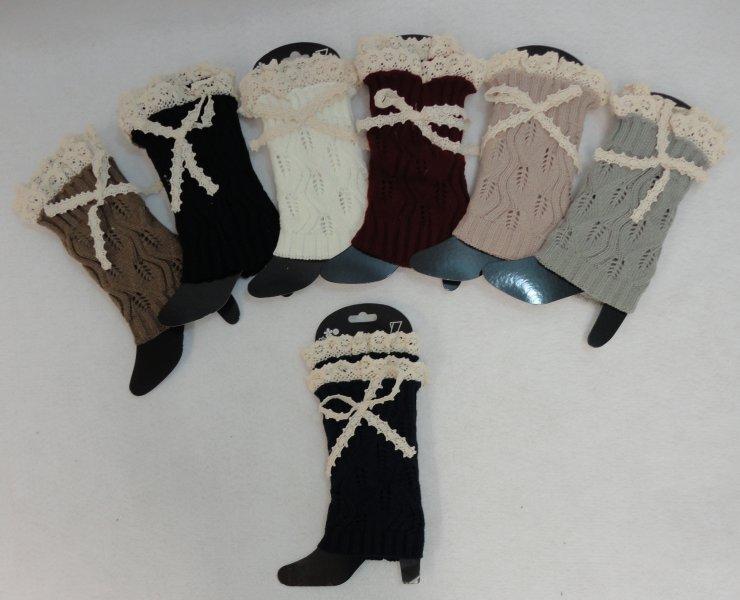 Knitted Boot Cuffs [Antique Lace Bow] image