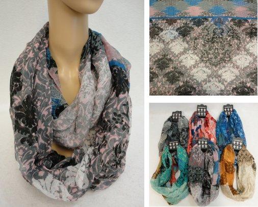 SC1157CL Extra-Wide Light Weight Infinity Scarf [Victorian Floral] image