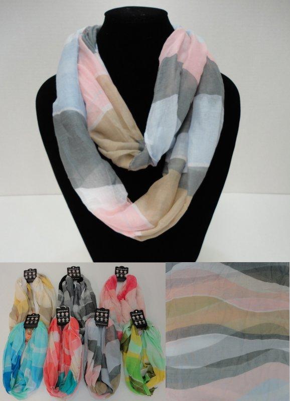 SC491CL Light Weight Infinity Scarf [Tricolor Pastel] image