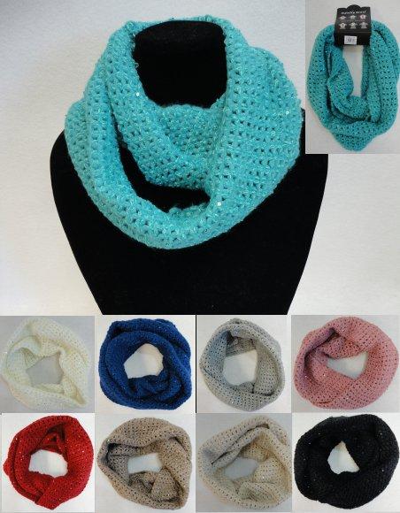 Knitted Infinity Scarf [Loose Knit w/ Sequins] image