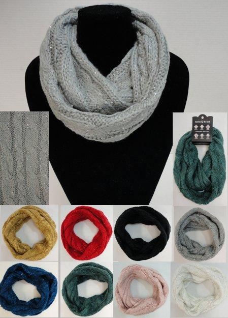 Knitted Infinity Scarf [Sequins-Cable Knit] image