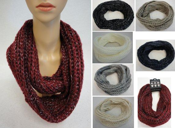 Knitted Infinity Scarf [Braided Knit-Metallic] image