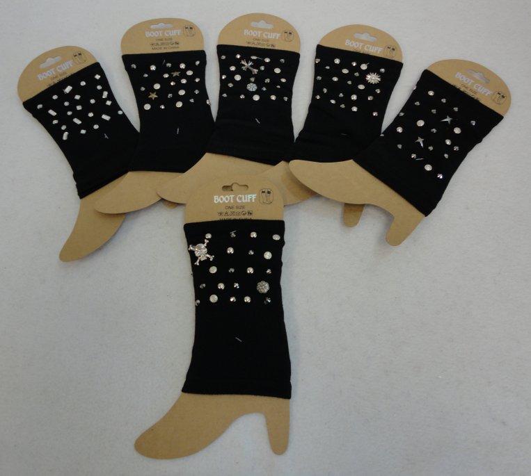 WN864CL Boot Cuffs [Black with Stud Designs] image