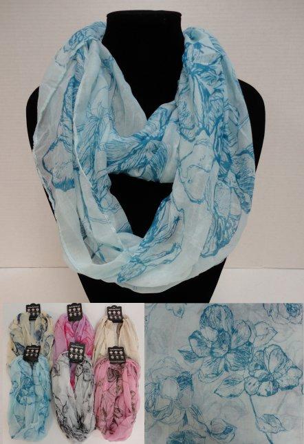 Light Weight Infinity Scarf [Lg Flowers] image
