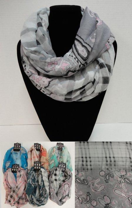 Extra-Wide Light Weight Infinity Scarf [Lg Paisley/Plaid] image