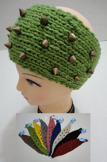 WN622CL Hand Knitted Ear Band with Spikes image