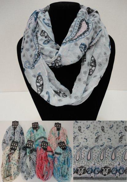 SC492CL Light Weight Infinity Scarf [Paisley Pastel] image