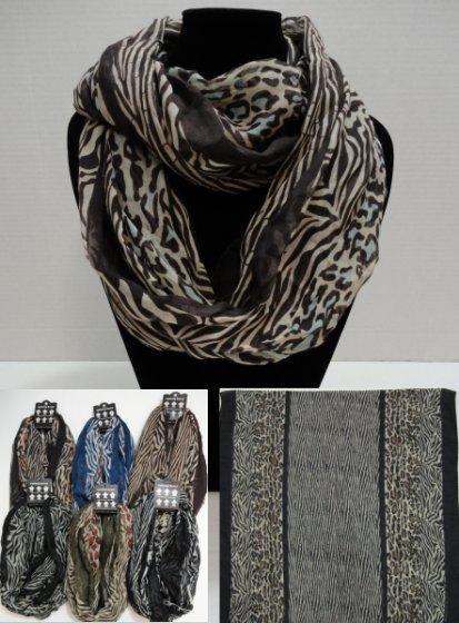 Extra-Wide Light Weight Infinity Scarf [Animal Print Combo] image