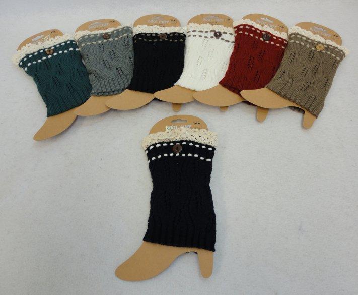 Knitted Boot Cuffs [Antique Lace/1 Button] image