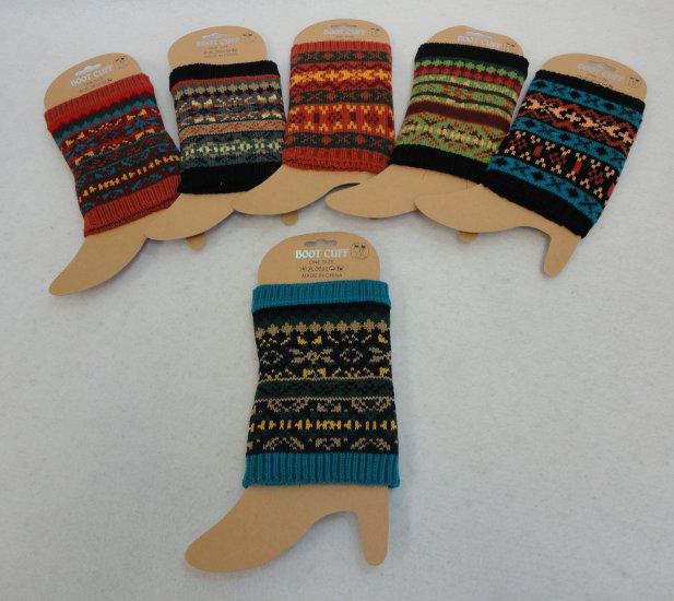 WN859CL Knitted Boot Cuffs [Aztec Print] image