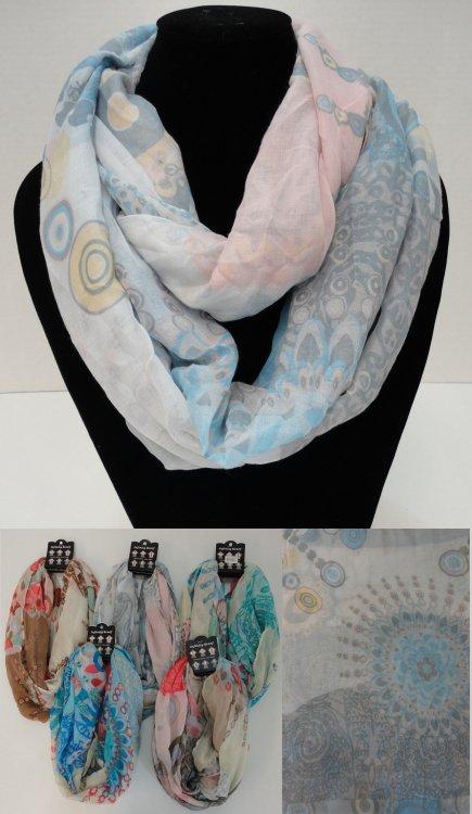 SC494CL Extra-Wide Light Weight Infinity Scarf [Circular Pattern] image