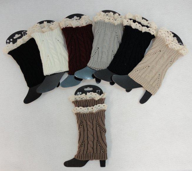 Knitted Boot Cuffs [Cable Knit/Antique Lace] image