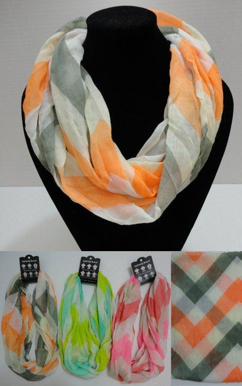 Light Weight Infinity Scarf [Two Color Wide Chevron] image