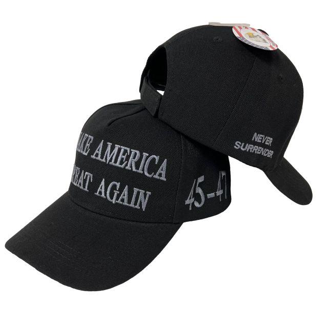 HT1288AS Trump Hat [Make America Great Again] Black/Gray 45-47 image