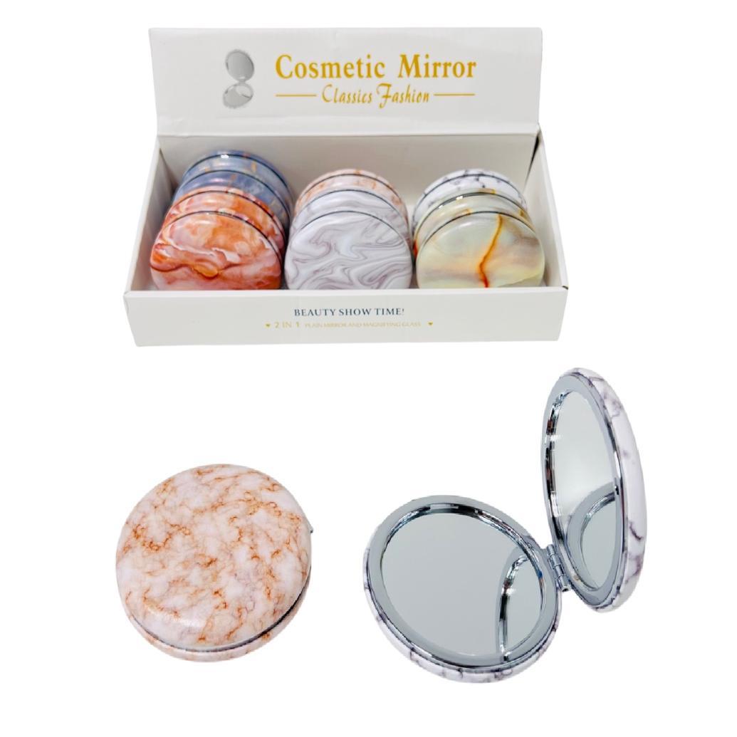 BP315 Folding Round Compact Mirror [Marble] 2.75" image
