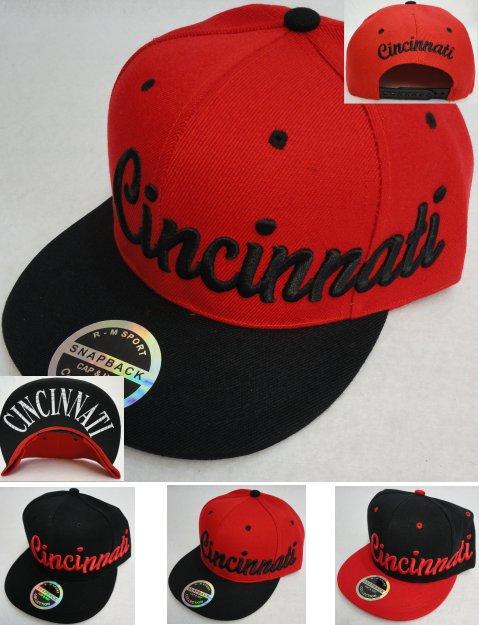 Snap Back Flat Bill Hat [Cincinnati] Script image