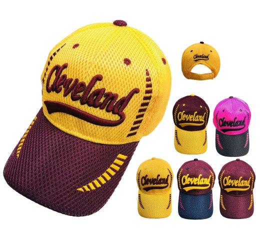Air Mesh CLEVELAND Hat [Wine/Gold] image