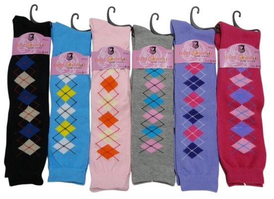 Ladies Knee-High Argyle Socks 9-11 image