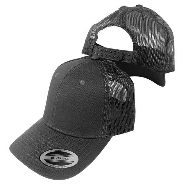 HT2518 100% Cotton Front/Snap Back Trucker Hat [Dark Gray] image
