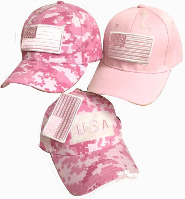 CAP785P** Tactical USA Patch Cap Pink Set image
