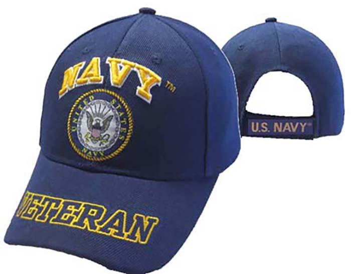 CAP592DA **Navy Emblem w/ Veteran Cap image