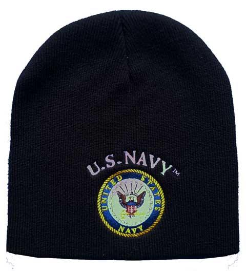 WIN602B Navy Emblem Beanie image