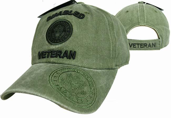 CAP515AG** Disable Army Emblem Veteran Cap Subdue OD Green image