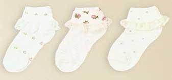 GIRLS PRINTED SOCKS WITH WHITE LACE image