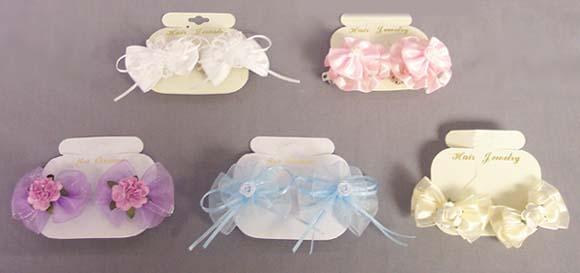 Girls  2Pc  Mini-Hairbows  Sets  -   Light/Soft  Colors image