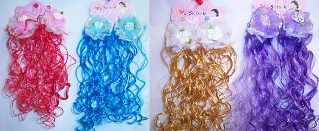 2Pc Mini  Hairbows With  Hair  Braids  - Assorted Colors (Imp) image