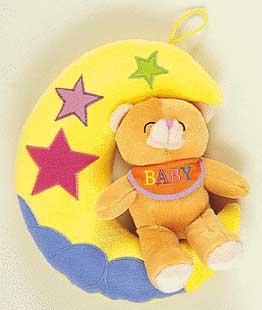 Plush Baby Rattles  - Moon With Teddy Bear image