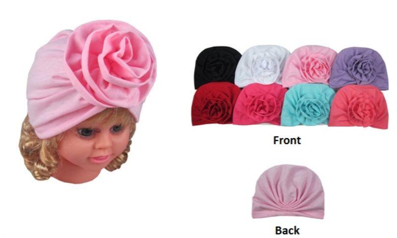 Turbans For Toddlers - Flower Design - Assorted Colors image