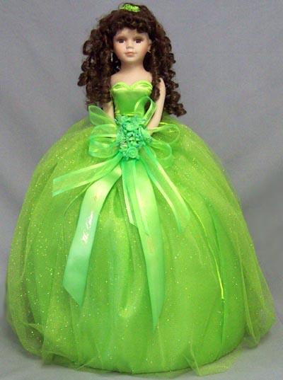 Quinceanera 16" Porcelain Doll - Lime Green   (USA) image