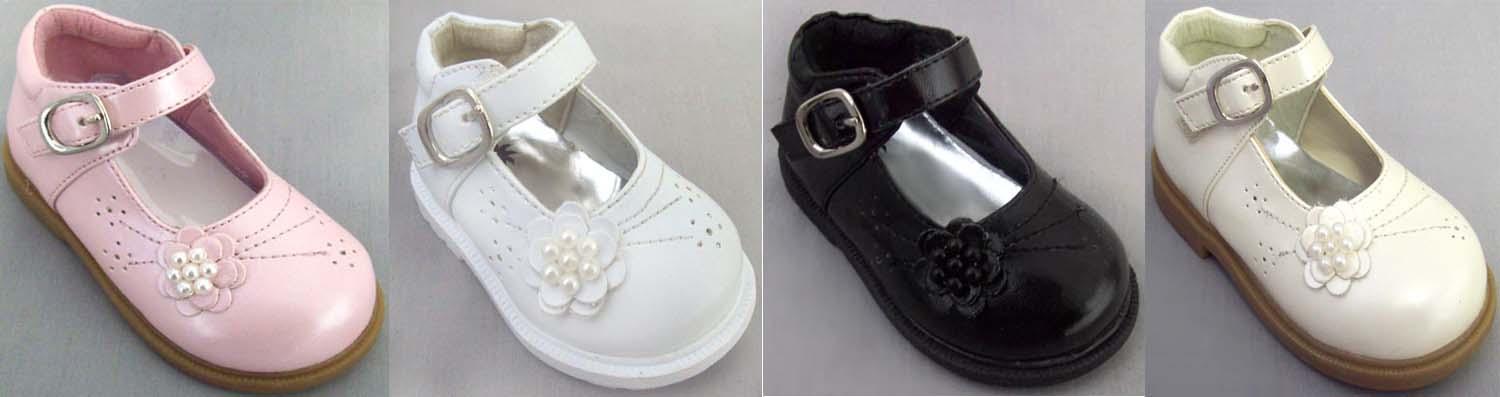 LIttle Girls Dress Shoes With Beads - Beige Color (Sizes: 1-8) image