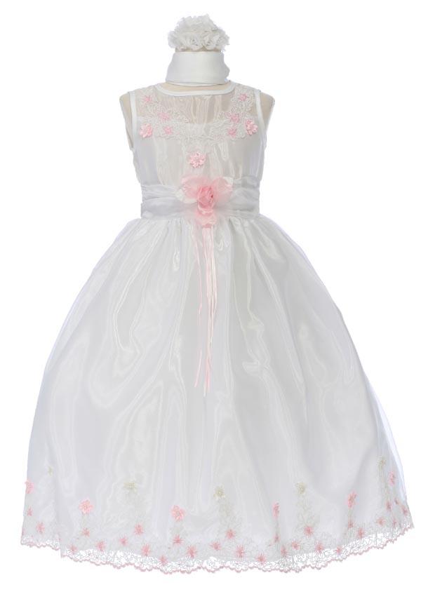 Girls Fancy  Sleeveless DRess In Embroidered Organza (2 Thru 12) image