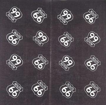 Route 66  Bandannas Face Covers - Black Color image