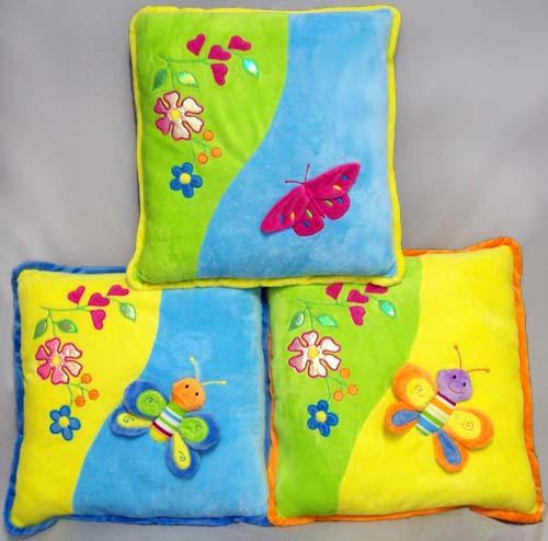 Plush Embroidered Cushions  Plush Pillows With Appliques image