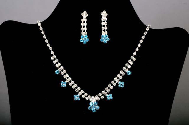 Rhinestones 3Pc Neacklance & Earrings Set (# WU7-043F) image