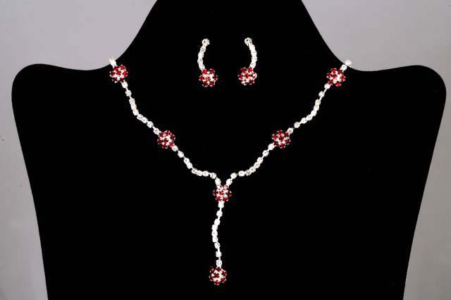 Rhinestones 3Pc Necklace & Earrings Set ( # WU7-026F) image