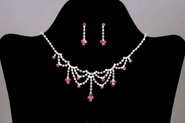 Rhinestones 3Pc Necklace & Earring Set ( # WU7-004F) image