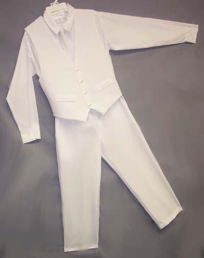 Boys 4Pc Dressy Slacks Sets - White Color (Sizes: 1-14) image