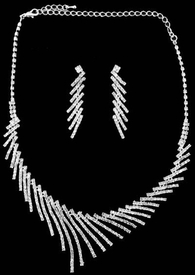 Rhinestones 3Pc Necklace & Earrings Set (S9063) image