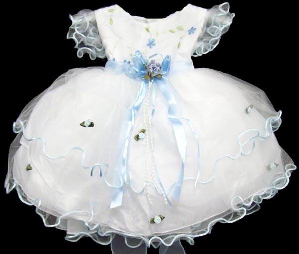"Baby Rachel" ........  Embroidered Pagent   Dress - Baby Blue image