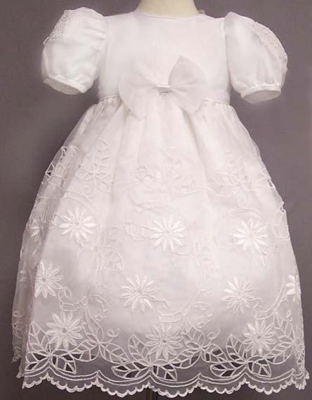 Girls All-White Pageant Dress With Cutwork Embroideries (S-XL) image